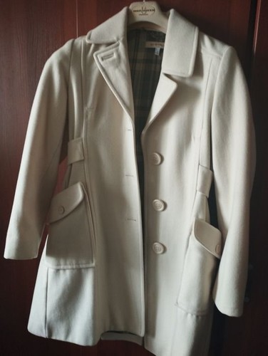 Women coat white - coat, wool